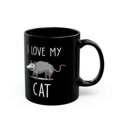 I Love My Cat Oposom, Black Mug (11oz, 15oz)