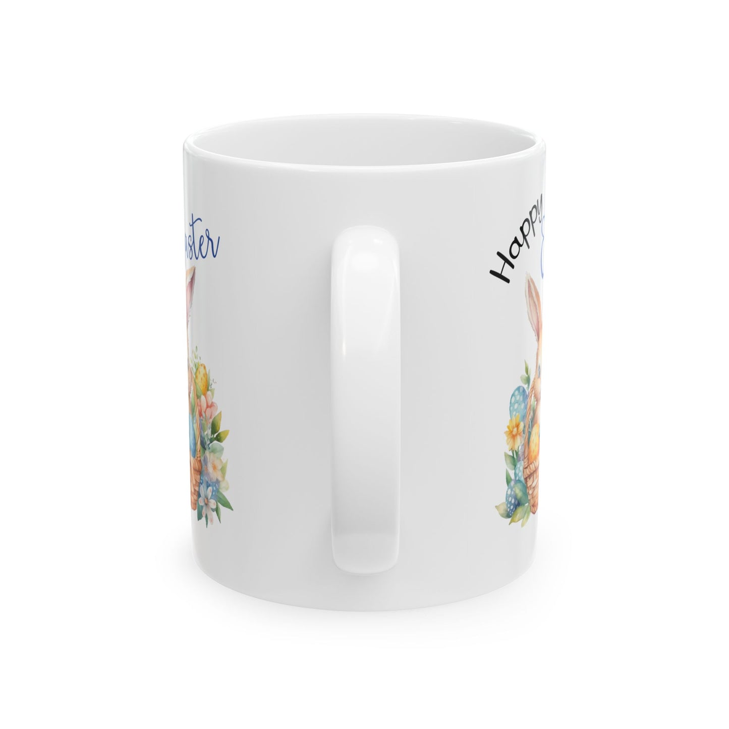 Happy Easter Bunny Mug – Cute Basket Design Spring Gift