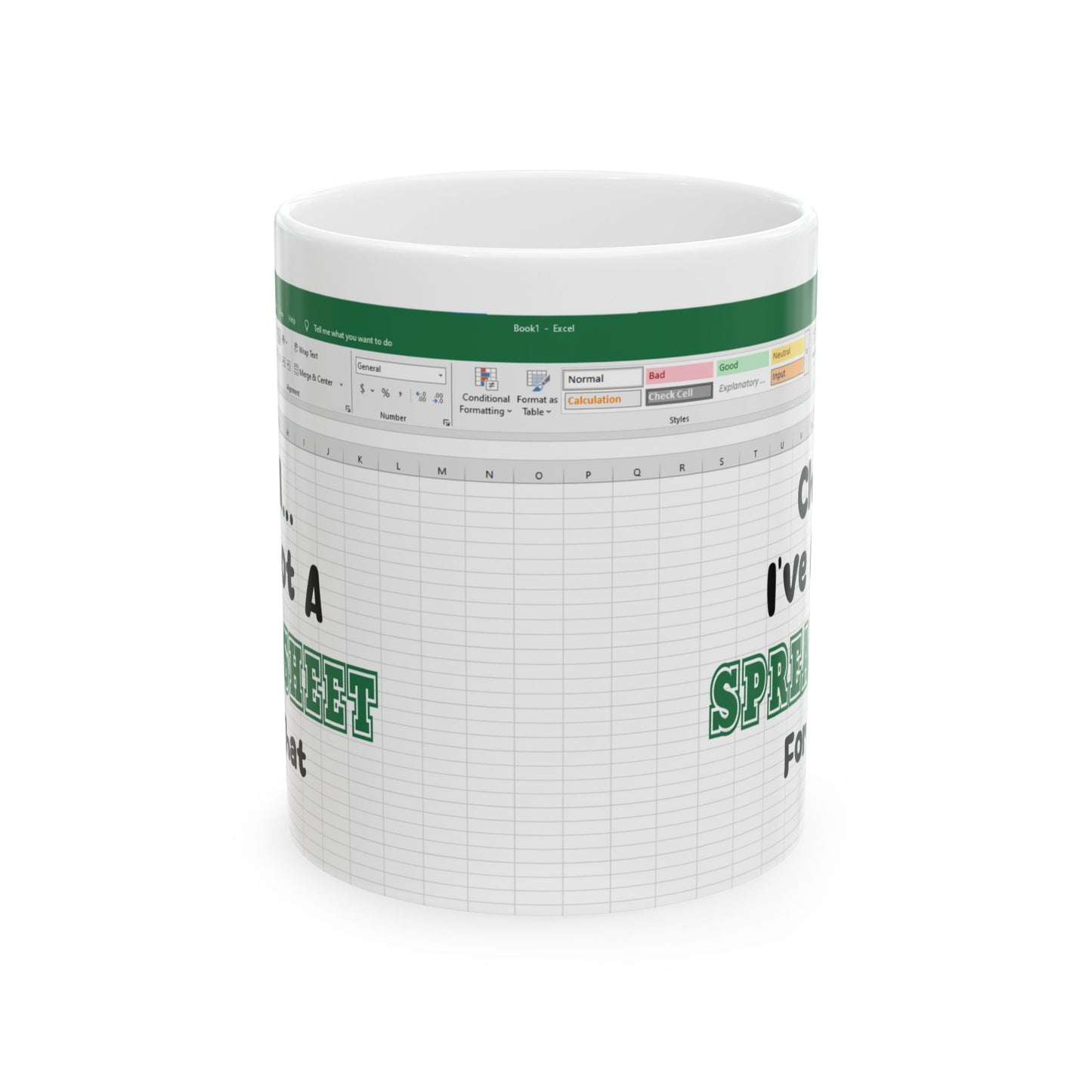 Funny Excel Lover Design Ceramic Mug, (11oz, 15oz)