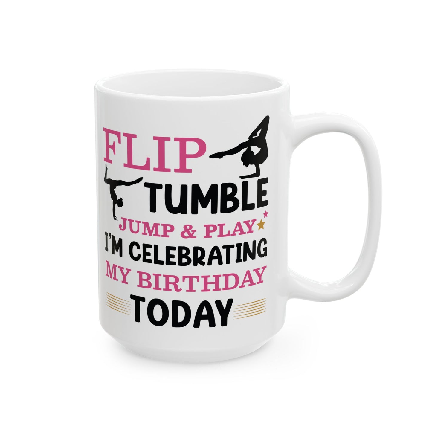 Flip Tumble Jump & Play White Mug, (11oz, 15oz)