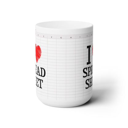 I Love Spreadsheet Mug – Funny Gift for Excel Users, Data Analysts & Accountants