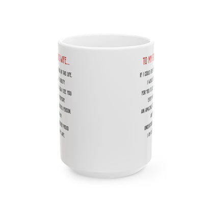 To My Gorgeous Wife Mug – Romantic Coffee Cup Gift for Wife – Love Message from Husband – Anniversary, Birthday or Valentine’s Gift Idea