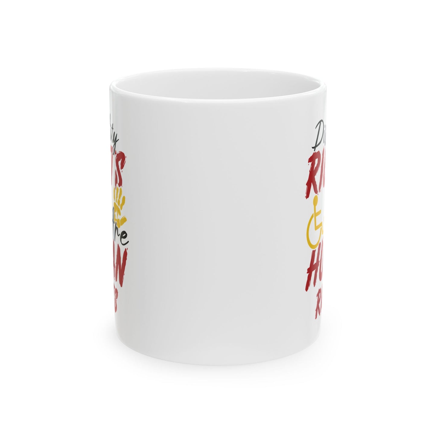 White Ceramic Advocacy Coffee Cup – Gift for Disability Inclusion, Awareness & Activism Support