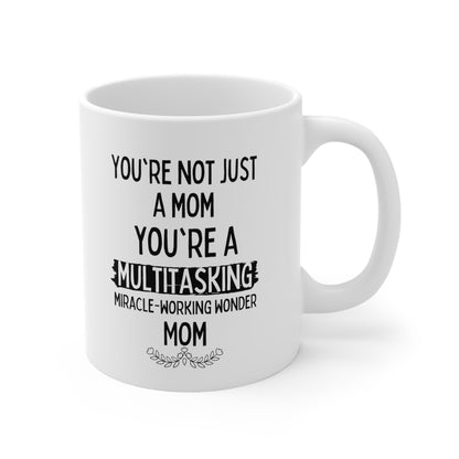 Funny Mom Mug – White Coffee Cup for Super Moms