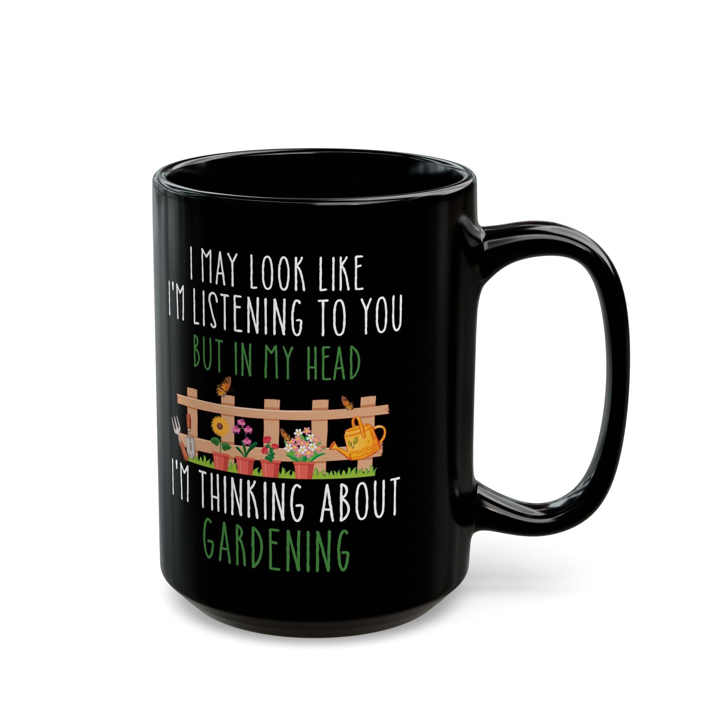 Gardening Mug – Funny Black Coffee Cup for Gardeners & Plant Lovers