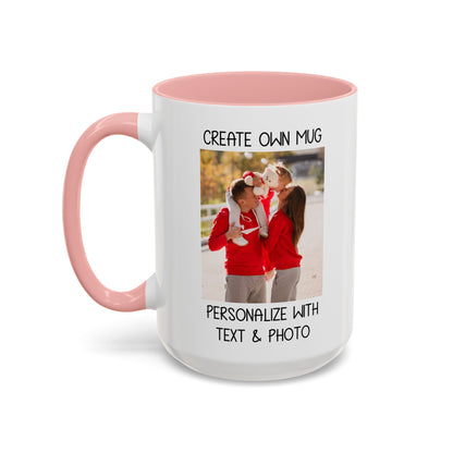 Happy Family Moments in Red Hoodies - Dad, Mom, and Daughter Outdoors Mug