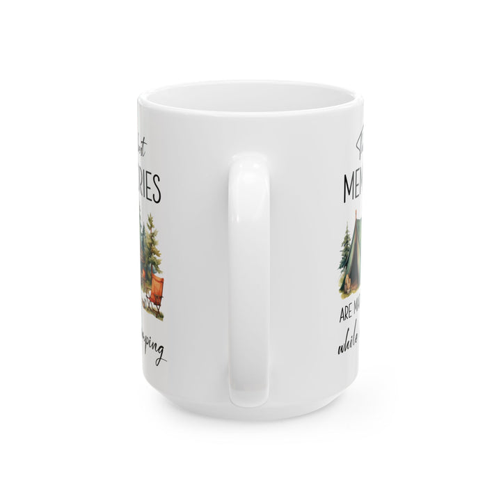 Rustic Forest Camping Tent Ceramic Mug, (11oz, 15oz)