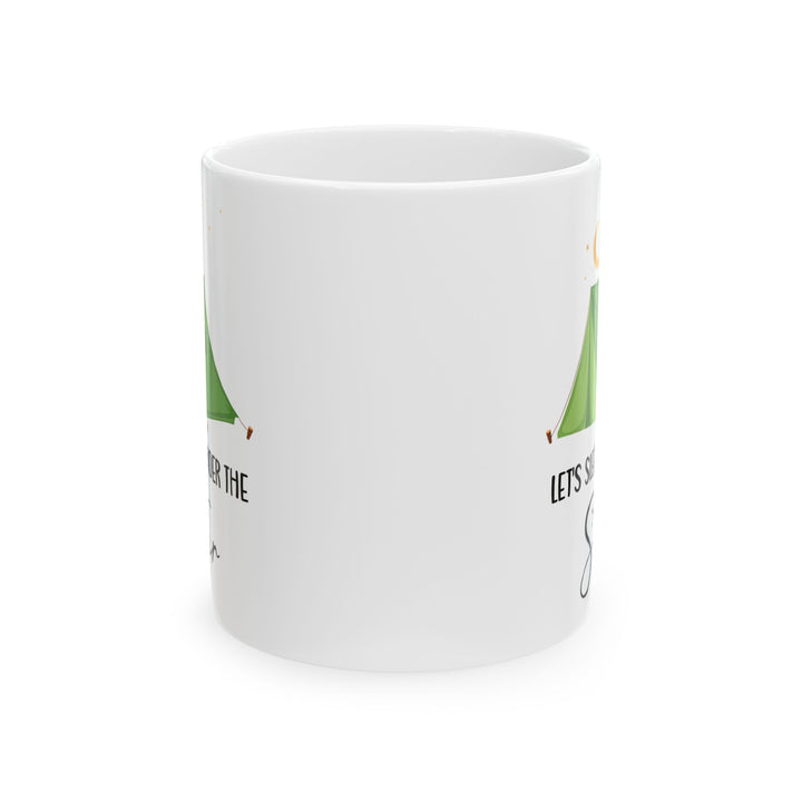 Green Camping Tent Under Moon and Stars Ceramic Mug, (11oz, 15oz)