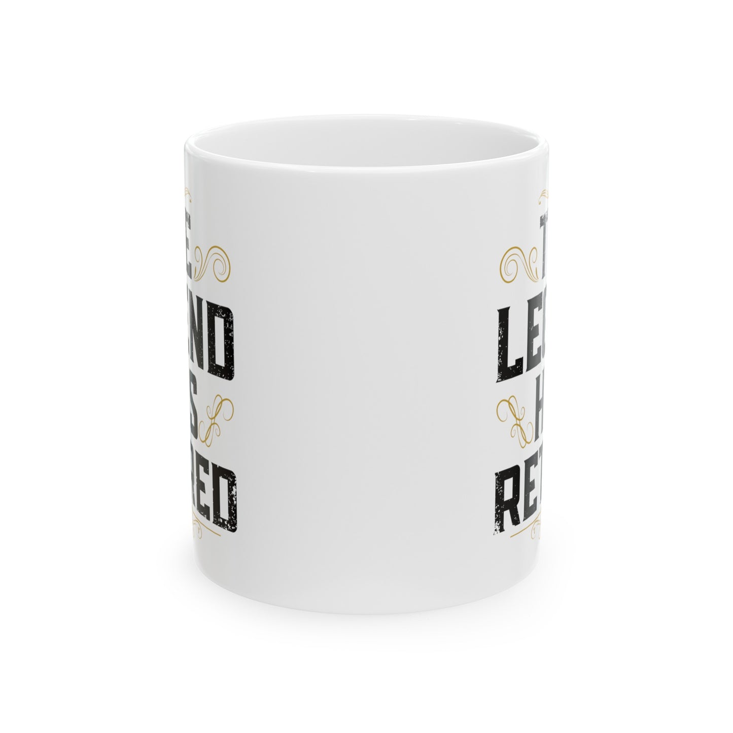 Elegant White Retirement Mug – The Legend Has Retired