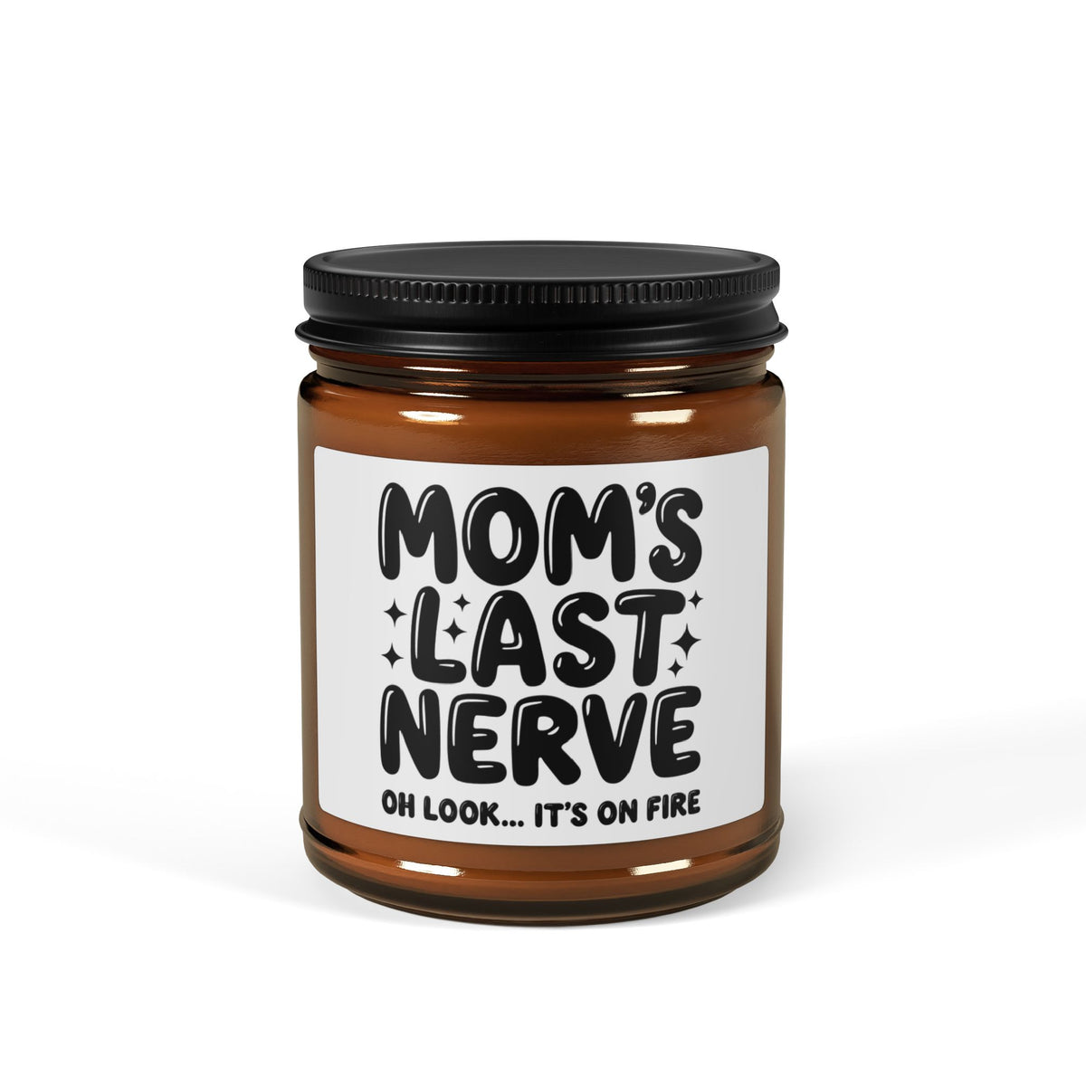 Mom’s Last Nerve Candle  Scented Soy Candle (Multi-Size, Amber Jar)