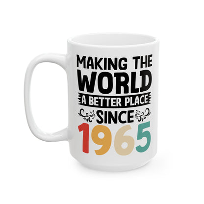 60 and Fabulous White Mug, (11oz, 15oz)