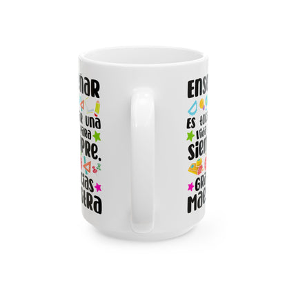 Enseñar White Mug, (11oz, 15oz)