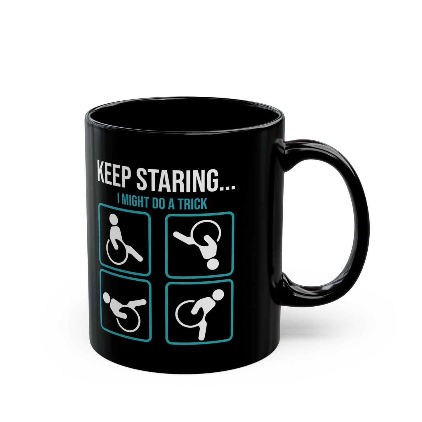 Funny Disability Awareness Mug – Black Ceramic Coffee Cup for Advocates, Friends, or Coworkers