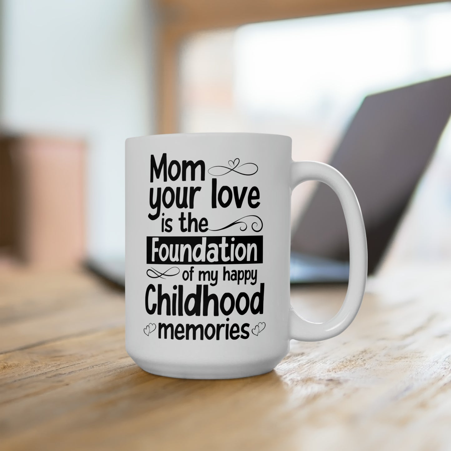 Mom, Your Love is the Foundation of My Childhood Memories – White Coffee Mug