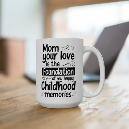 Mom, Your Love is the Foundation of My Childhood Memories – White Coffee Mug