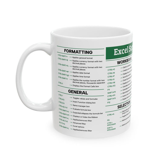 Excel Super Shortcuts Mug Ceramic Mug, (11oz, 15oz)