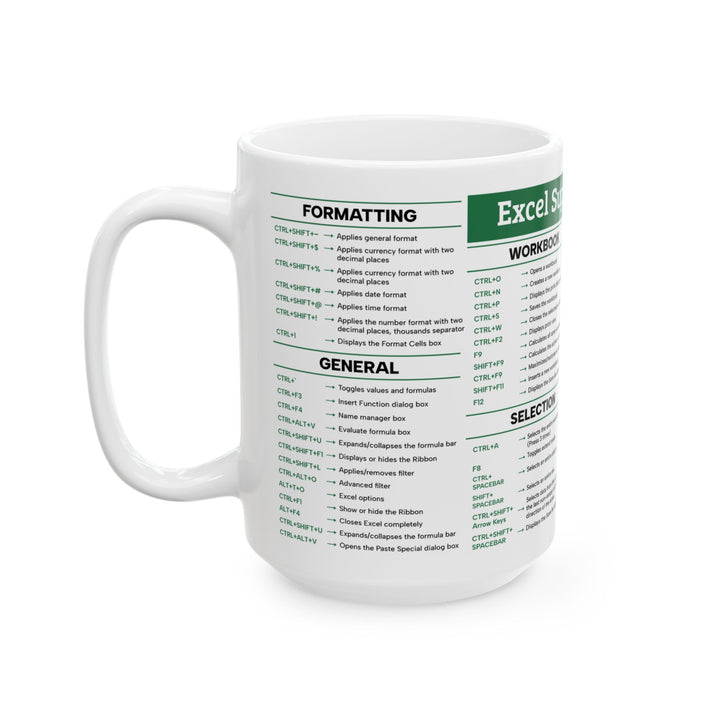 Excel Super Shortcuts Mug Ceramic Mug, (11oz, 15oz)