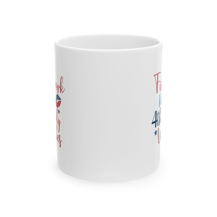 Firework Kisses 4th of July Wishes Mug – Patriotic Coffee Cup Gift