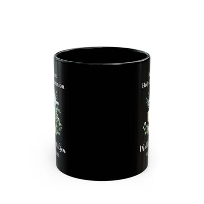 First Holy Communion Black Mug – Personalized Gift for Matthew