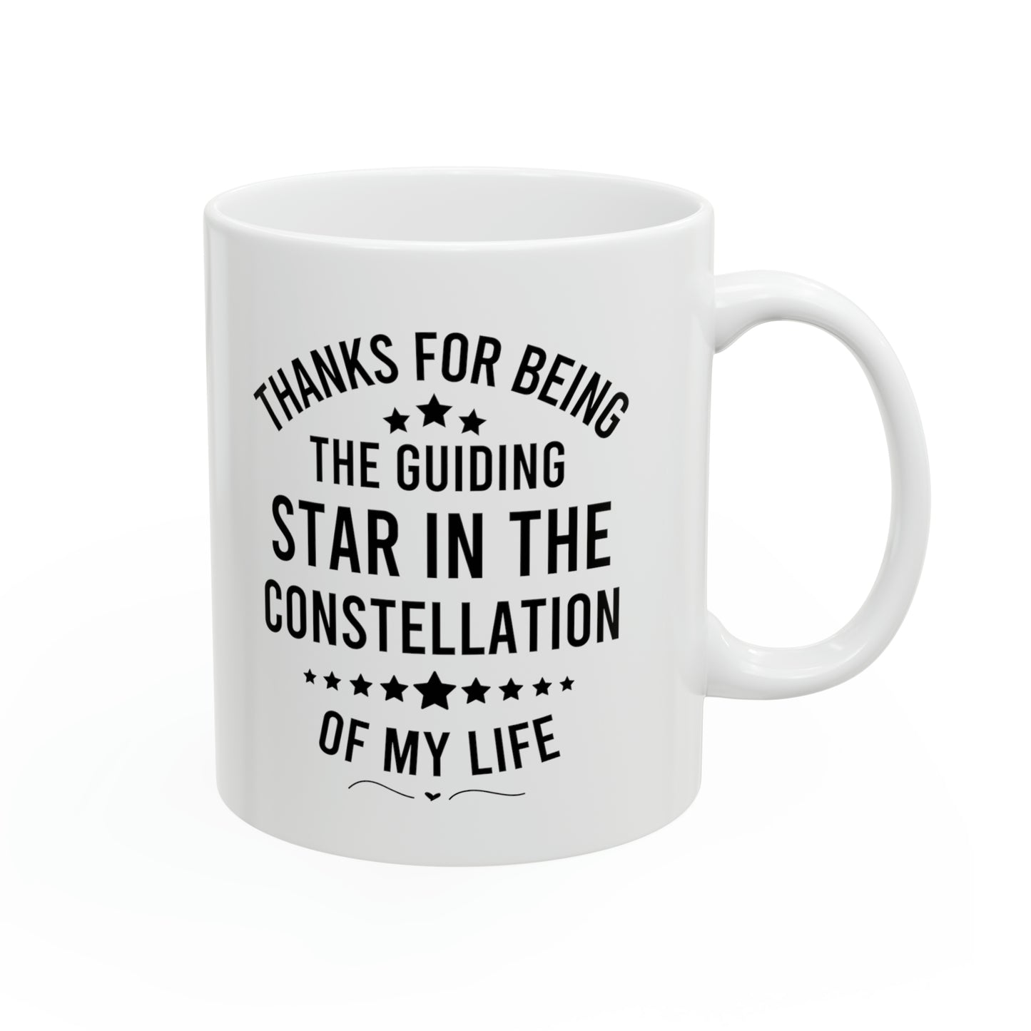 Inspirational Star Coffee Mug Thanks for Being the Guiding Light White Ceramic Motivational Gift