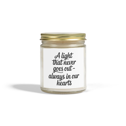 A Light That Never Goes Out Scented Candles, Coconut Apricot Wax (4oz, 9oz)