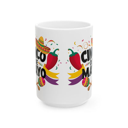 Cinco De Mayo White Mug, (11oz, 15oz)