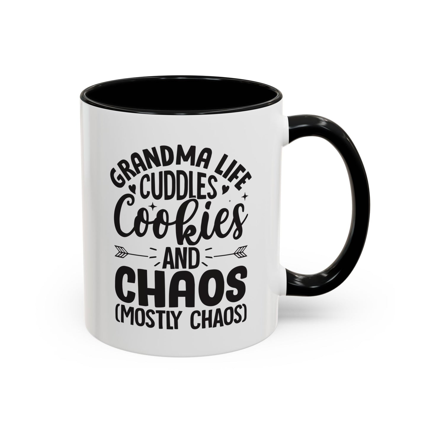 Grandma Life  Cuddles Cookies and Chaos Mostly Chaos Coffee Mug (11, 15oz)