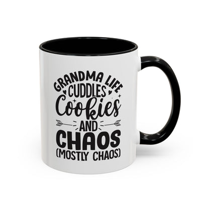 Grandma Life  Cuddles Cookies and Chaos Mostly Chaos Coffee Mug (11, 15oz)