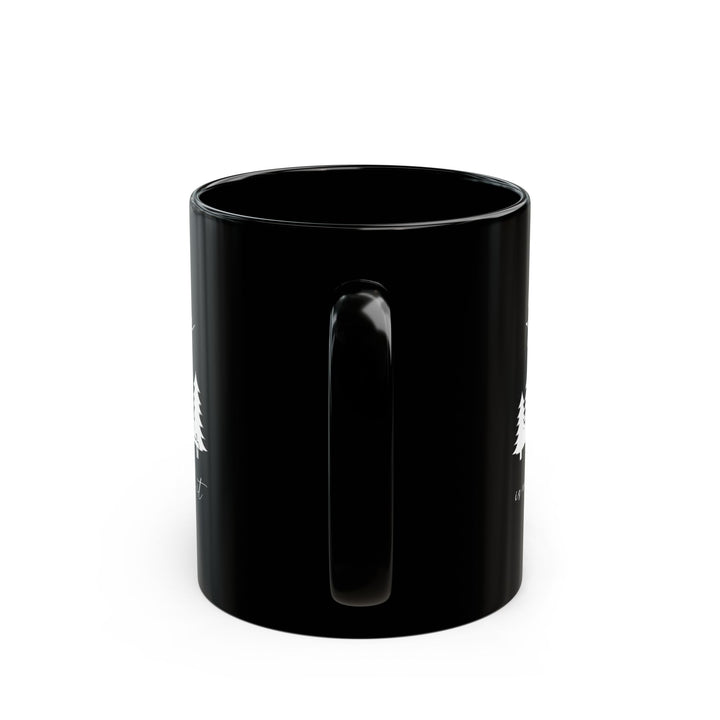 Minimalist Black Camping Design  Ceramic Mug, (11oz, 15oz)