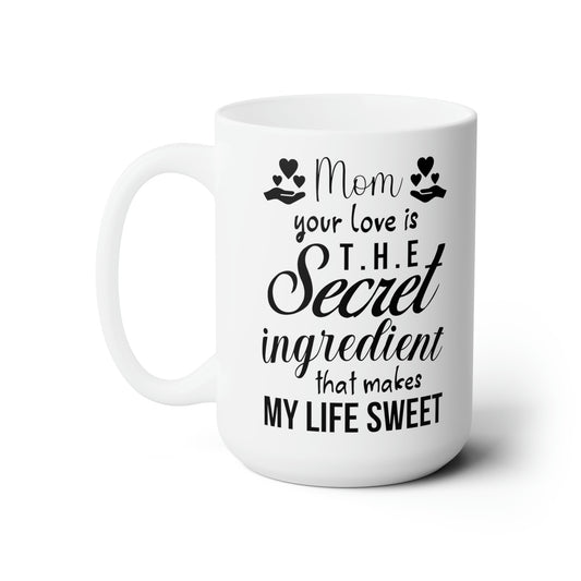 Mom’s Love Secret Ingredient Mug - Cute Coffee Cup for Mom, Mother’s Day, Birthday Gift for Mom from Son or Daughter