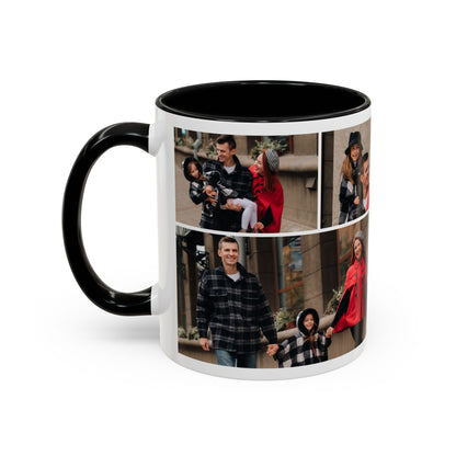 Happy Family Moments - Stylish Fall Family Photoshoot with Dad, Mom, and Daughter in Matching Outerwear Mug