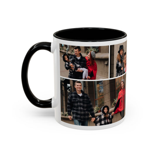 Happy Family Moments - Stylish Fall Family Photoshoot with Dad, Mom, and Daughter in Matching Outerwear Mug