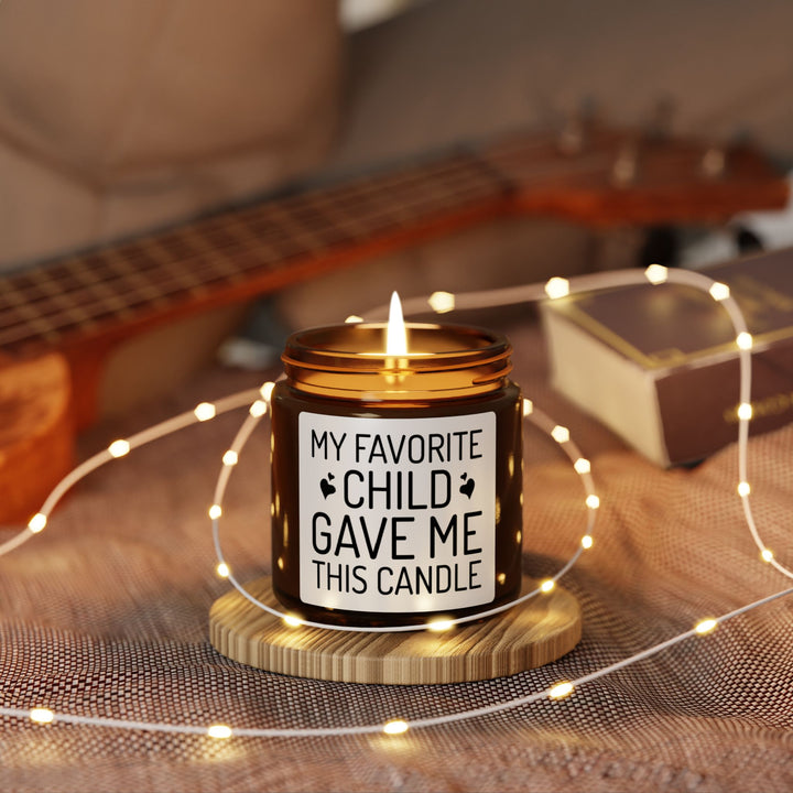 My Favorite Child Gave Me This Candle Scented Soy Candle (Multi-Size, Amber Jar)