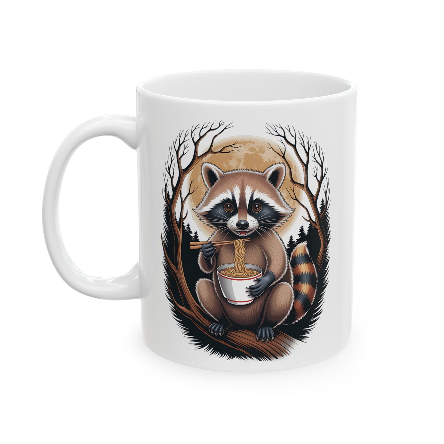 Raccoon Coffee Mug, white Mug, (11oz, 15oz)