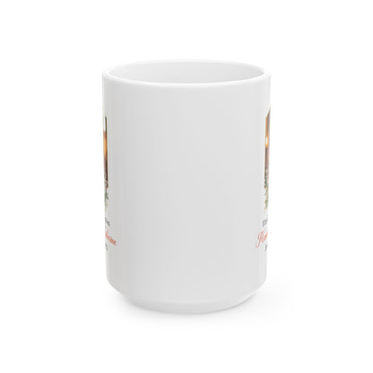 Custom First Communion Gift Mug for Girl – Personalized Keepsake with Name, Date & Photo – Floral Religious Gift for Catholic Celebration