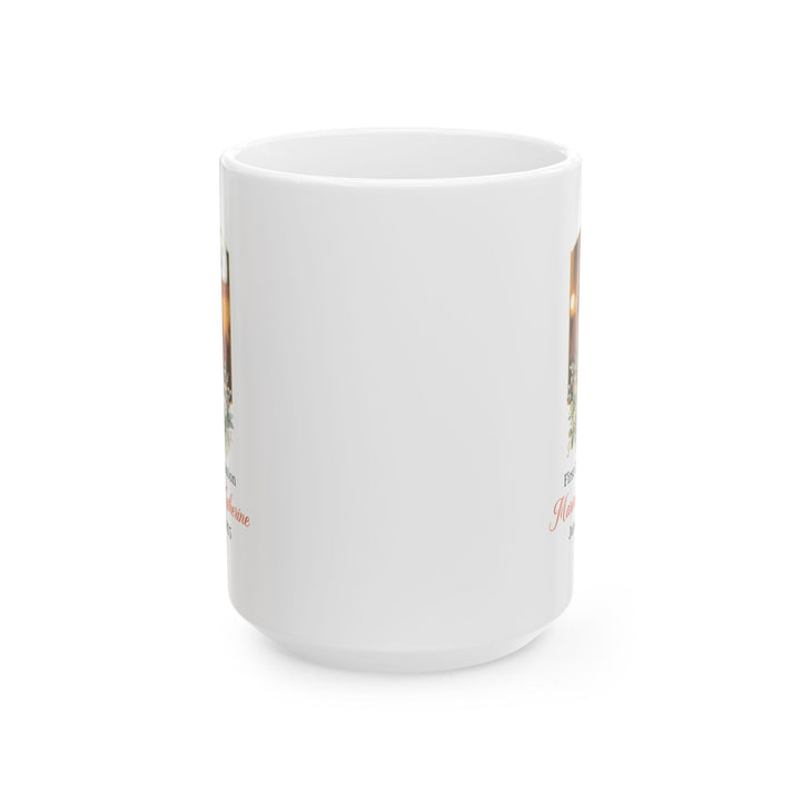 Custom First Communion Gift Mug for Girl – Personalized Keepsake with Name, Date & Photo – Floral Religious Gift for Catholic Celebration
