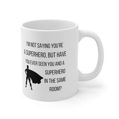 Funny Superhero Mug – Secret Identity Coffee Cup for Hero Lovers