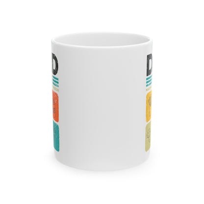 Dad Tax Mug – Humorous White Mug with Colorful Food Graphics