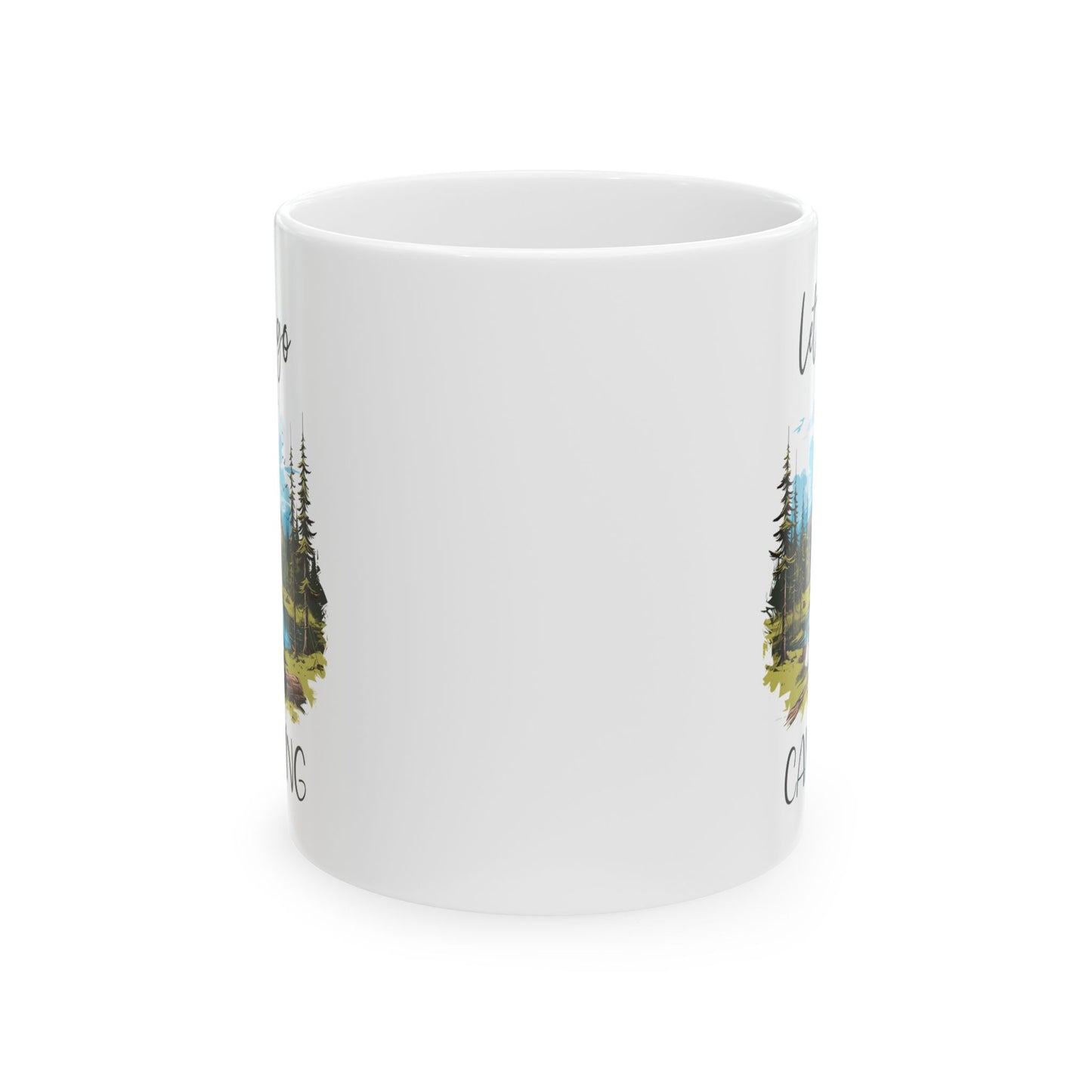 Scenic Camping Adventure Shirt  Ceramic Mug, (11oz, 15oz)