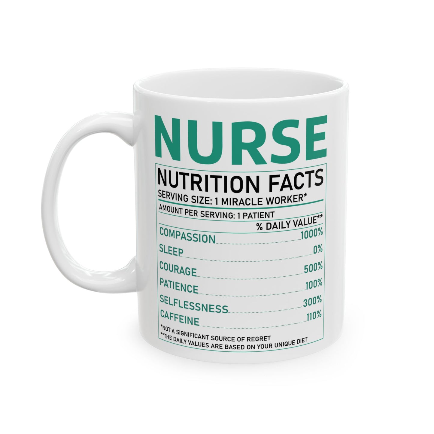 Nurse Nutrition Facts Mug – A Fun and Unique Gift for Nurses