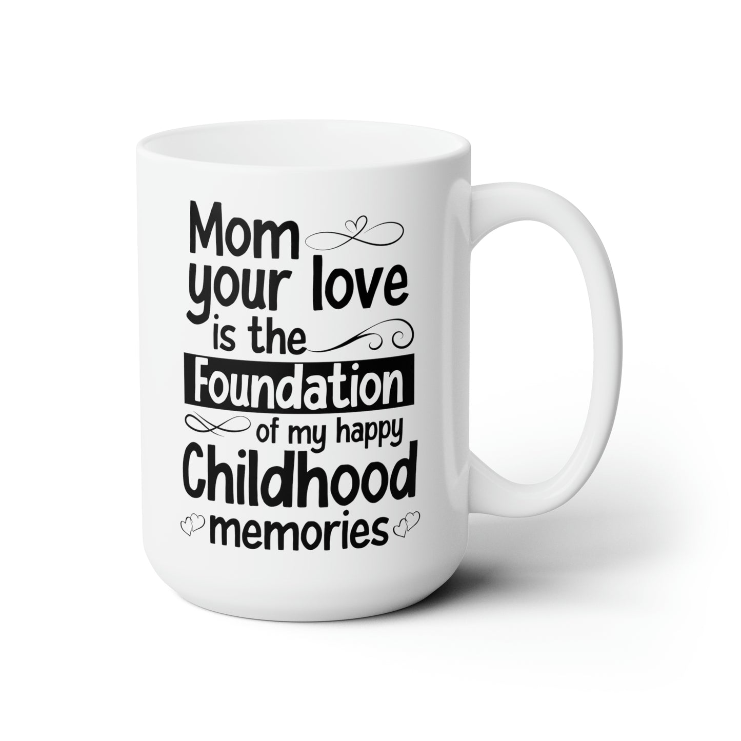 Mom, Your Love is the Foundation of My Childhood Memories – White Coffee Mug