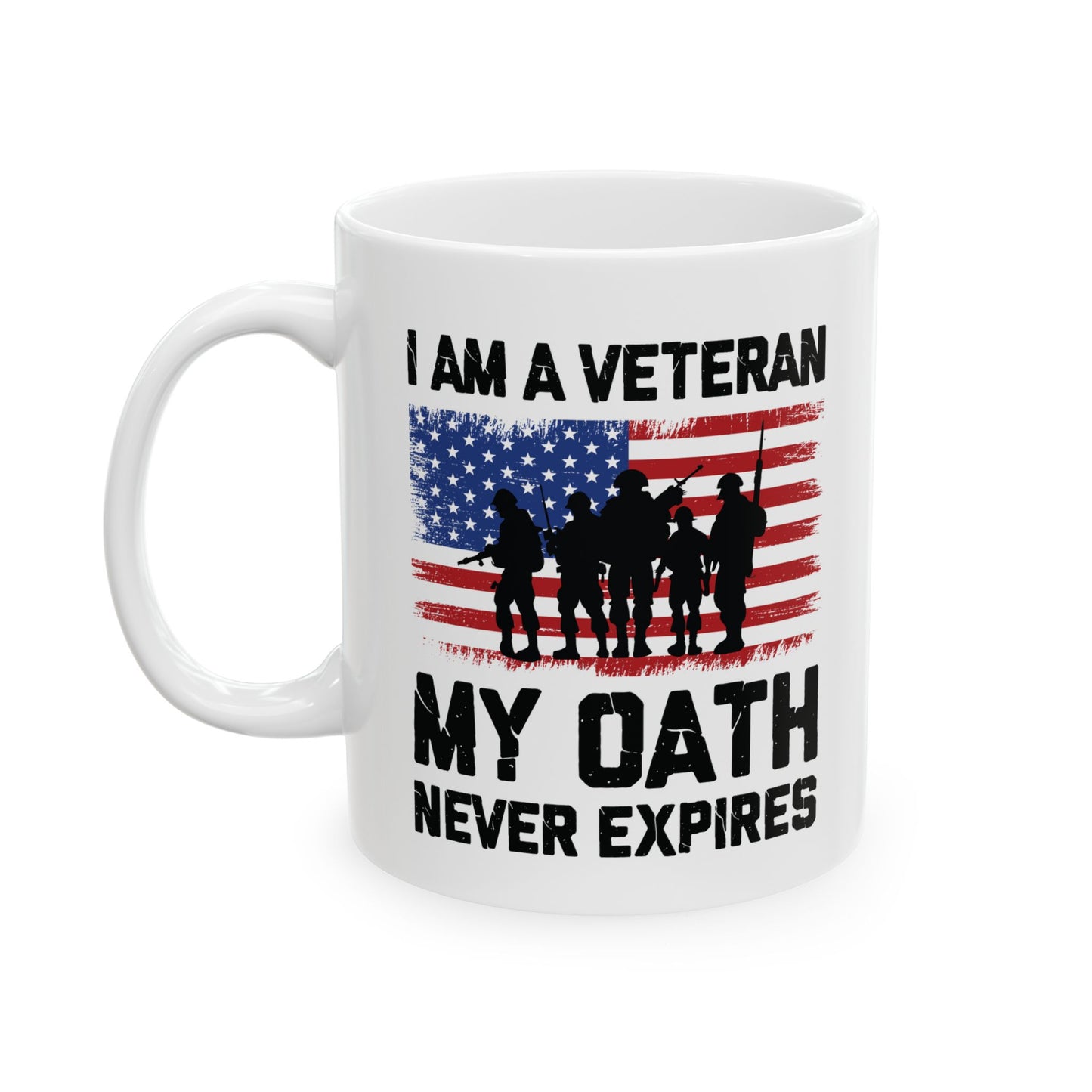 Veteran Coffee Mug – Patriotic White Ceramic Cup for Military Men & Women