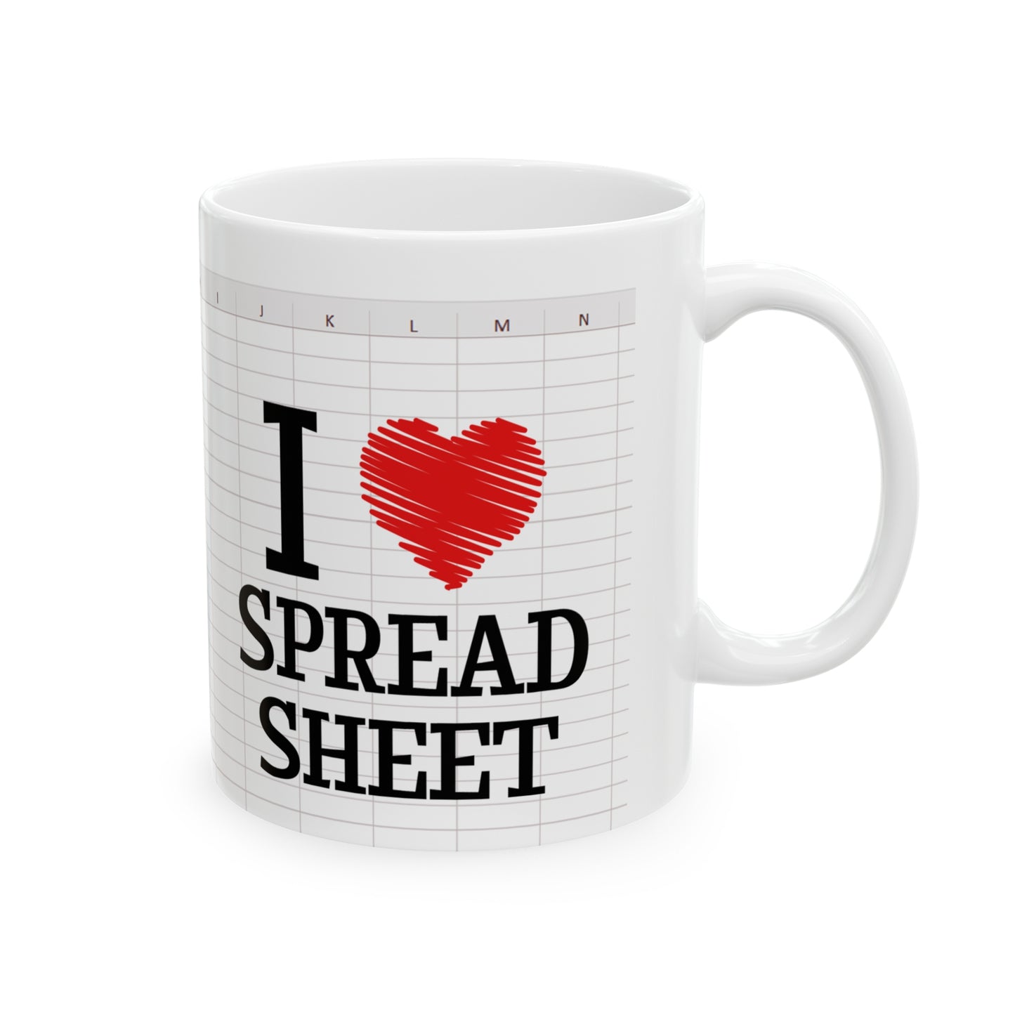 I Love Spreadsheet Mug – Funny Gift for Excel Lovers, Accountants & Data Analysts