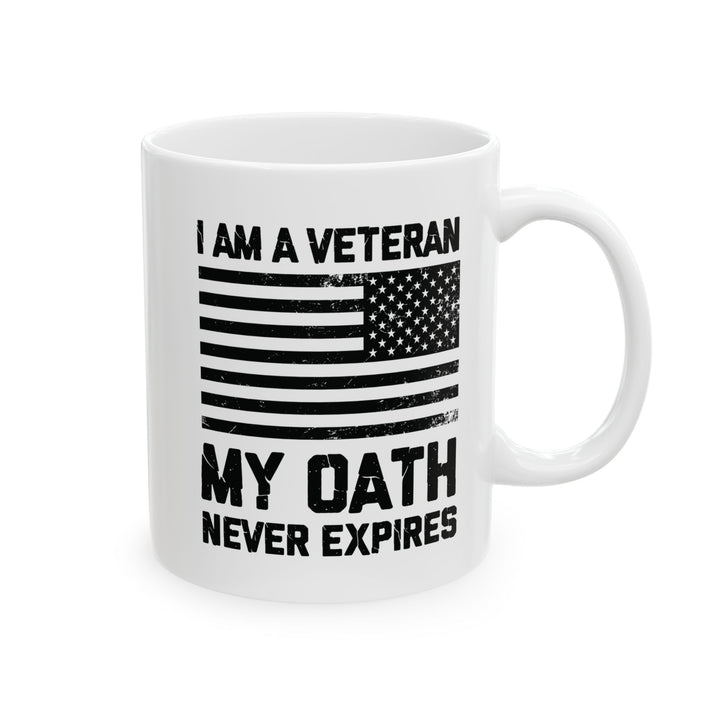White Ceramic Patriotic Cup with American Flag – Military Gift for Men & Women
