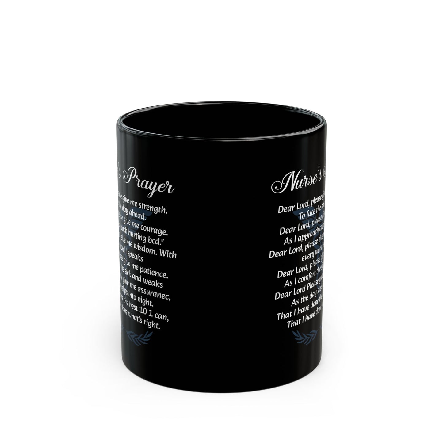 Nurse's Prayer Mug – Inspirational Gift for Nurses – Black Ceramic Coffee Cup for RN, LPN, Healthcare Workers, Christian Nurse Encouragement