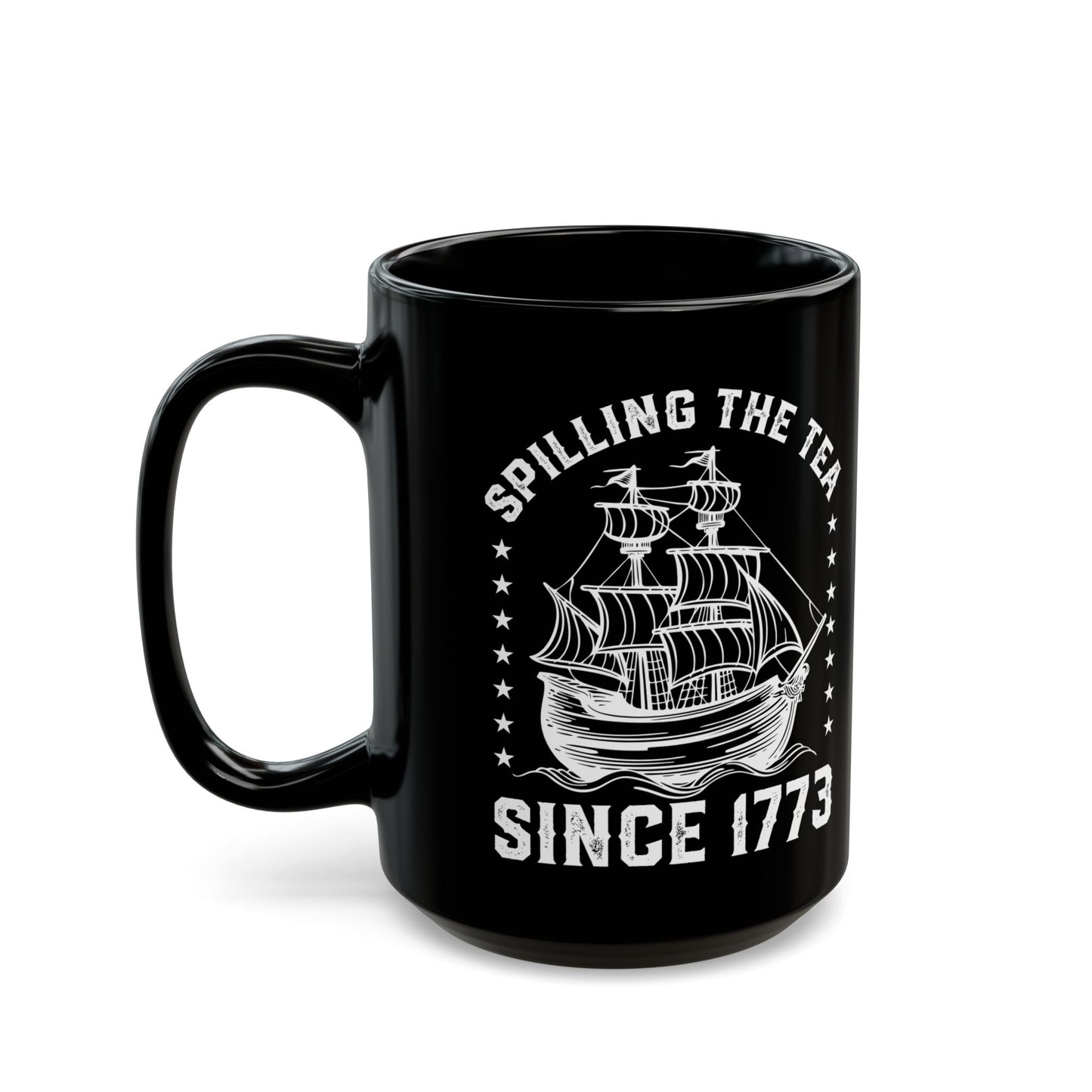 SPILLING THE TEA Black Mug (11oz, 15oz)