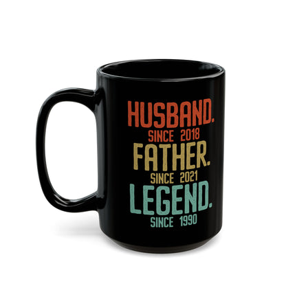 Husband Father Legend Black Mug (11oz, 15oz)