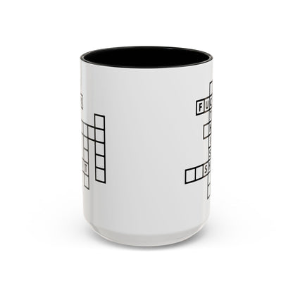 Copy of Fuck this shit funny crossword puzzle Accent Coffee Mug (11, 15oz)