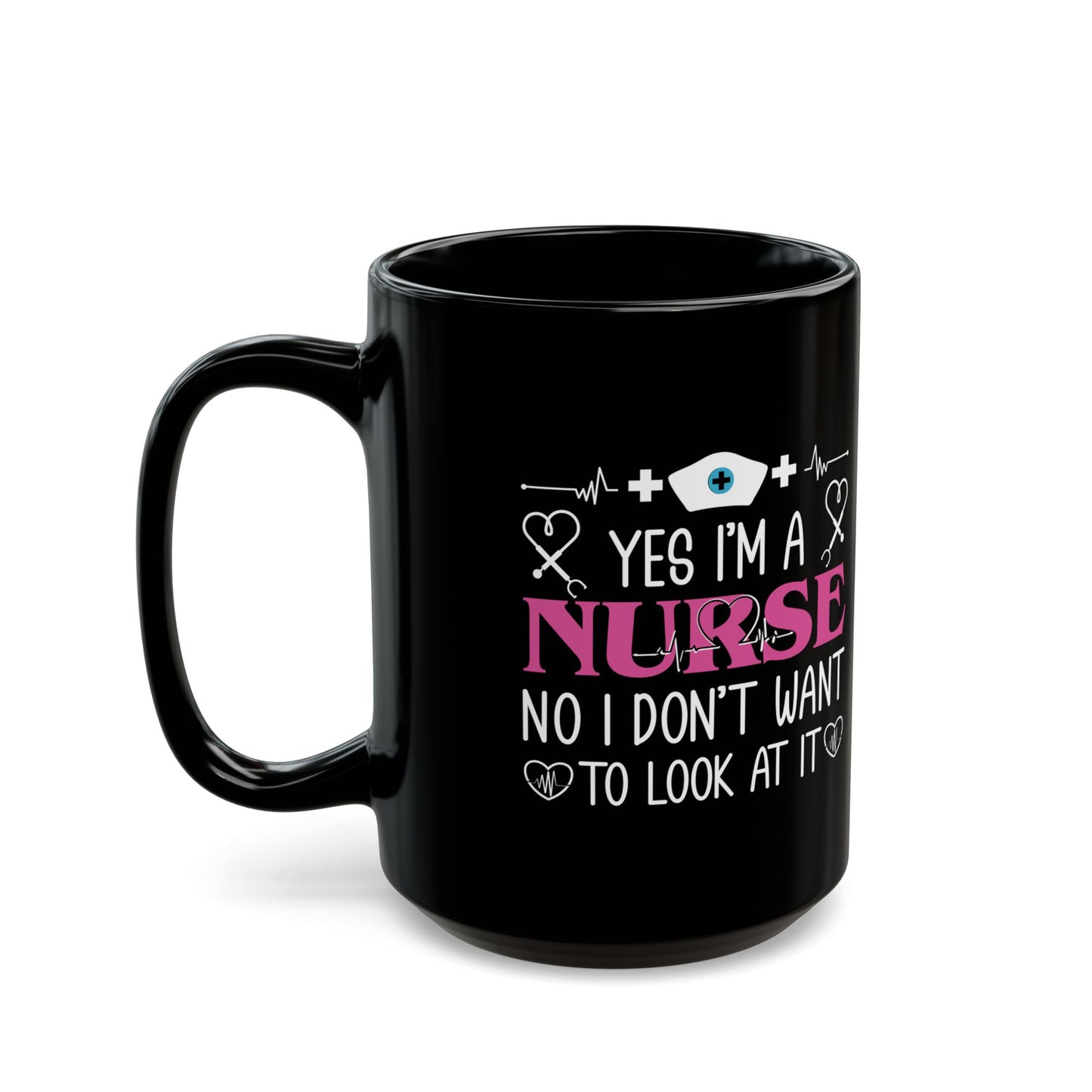 HIAMAH  ANURSE 11oz & 15oz  Black mug