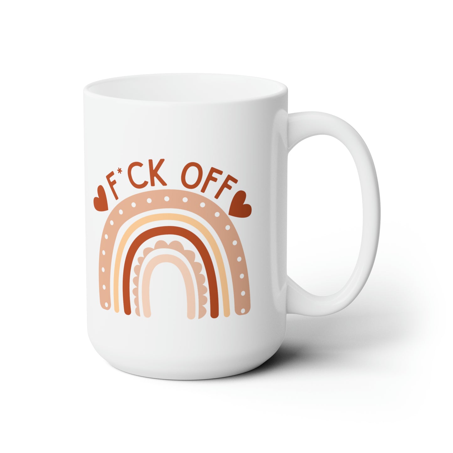 Funny F*ck Off Mug – Boho Rainbow Coffee Cup White Ceramic